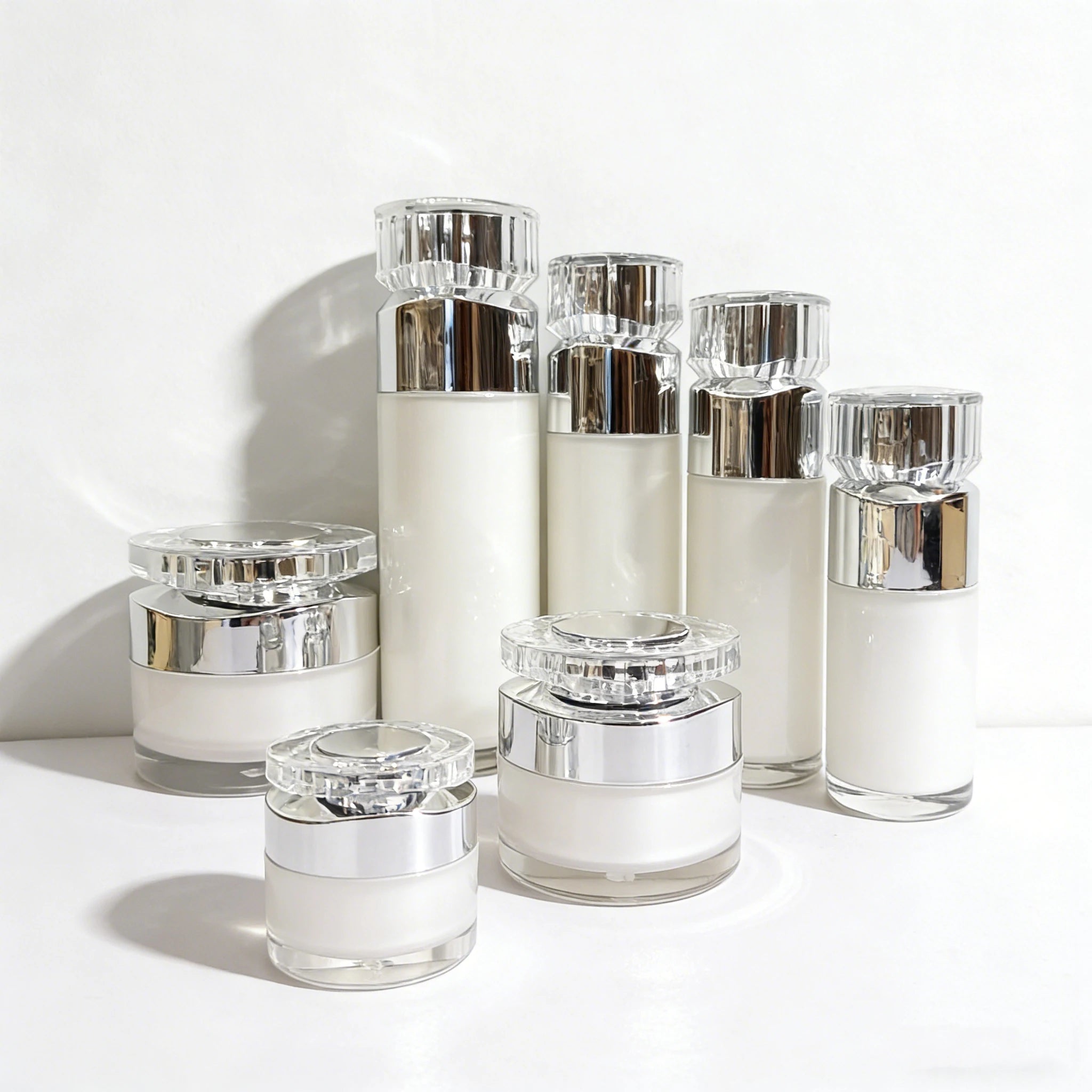 Luxury Acrylic Airless Pump Bottle 15ml 30ml 50ml 100ml 120ml Empty Eye Cream Jar 15g 30g 50g with Lid - 图片 7