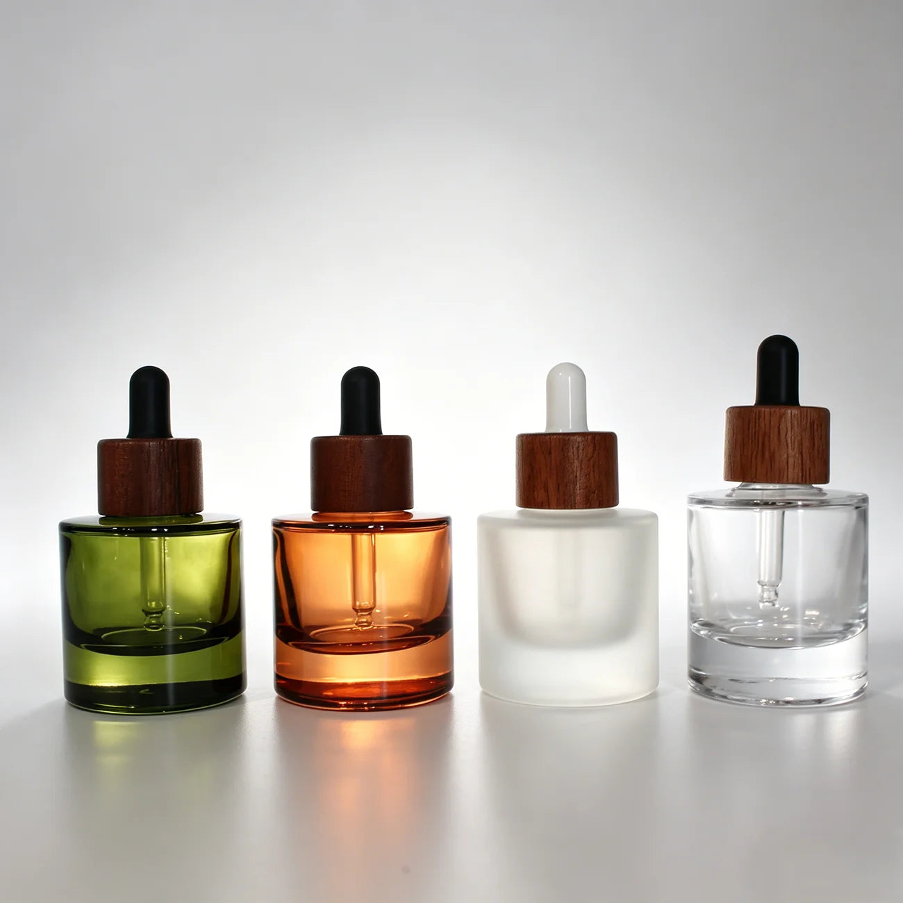 Luxury Custom Color Skincare Packaging 15ml 30ml 50ml Eye Hair Oil Wood Dropper Bottle with Pipette - 图片 2