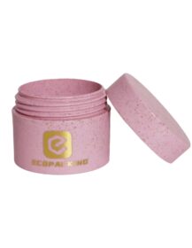 Eco Friendly Cosmetic Jars Empty Wheat Straw Plastic Facial Cream Jars with logo