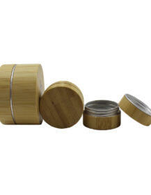 Eco Friendly Cosmetic Jars Luxury 10G 20g 30G 50G 100g Natural Wooden Face Eye Cream Lip Balm Aluminum Inner Bamboo Tin