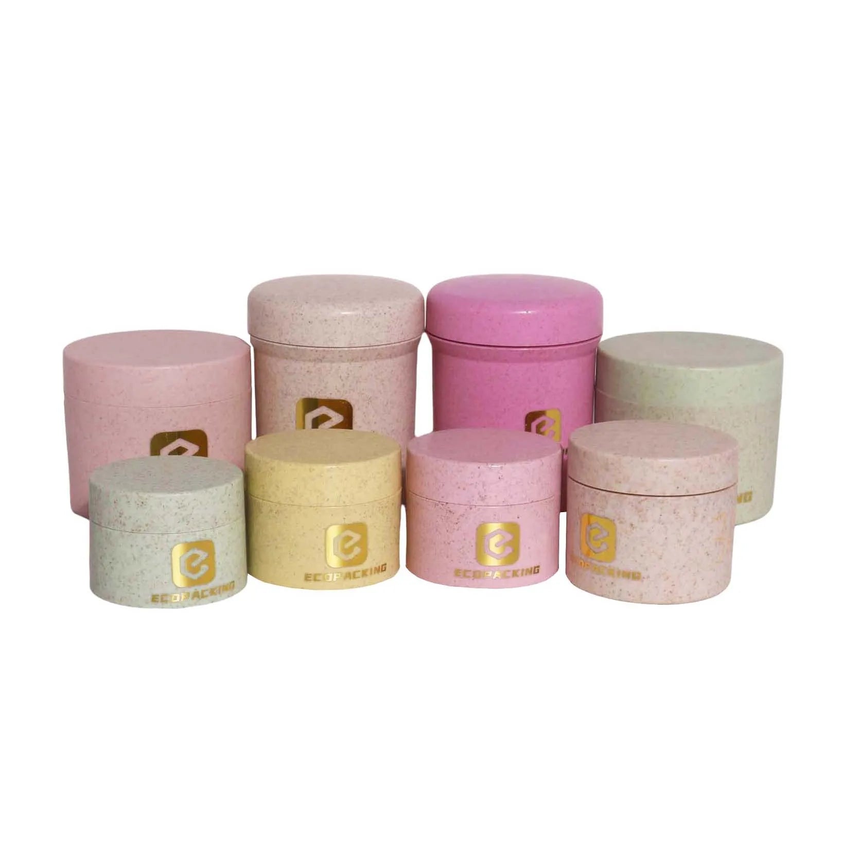 Biodegradable Plastic Cosmetic Jars 10ml 15ml 20ml 30ml 50ml 100ml 150ml 200ml 250ml Wheat Straw Container for Skin Care Cream