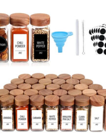 Wholesale Spice Glass Jar with Bamboo Lid 120ml Kitchen Storage Jar Set Carton Packed Freshness Preservation