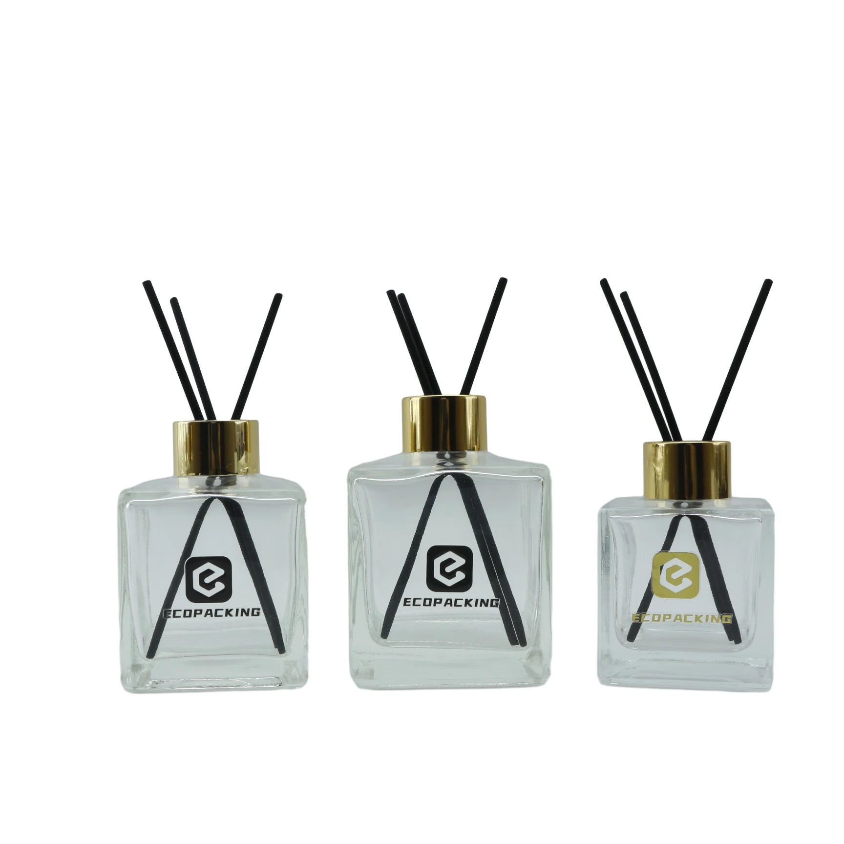 Custom Luxury 50ml 100ml 150ml 200ml Fragrance Black Empty Glass Reed Diffuser Bottle with Caps and Box - 图片 6