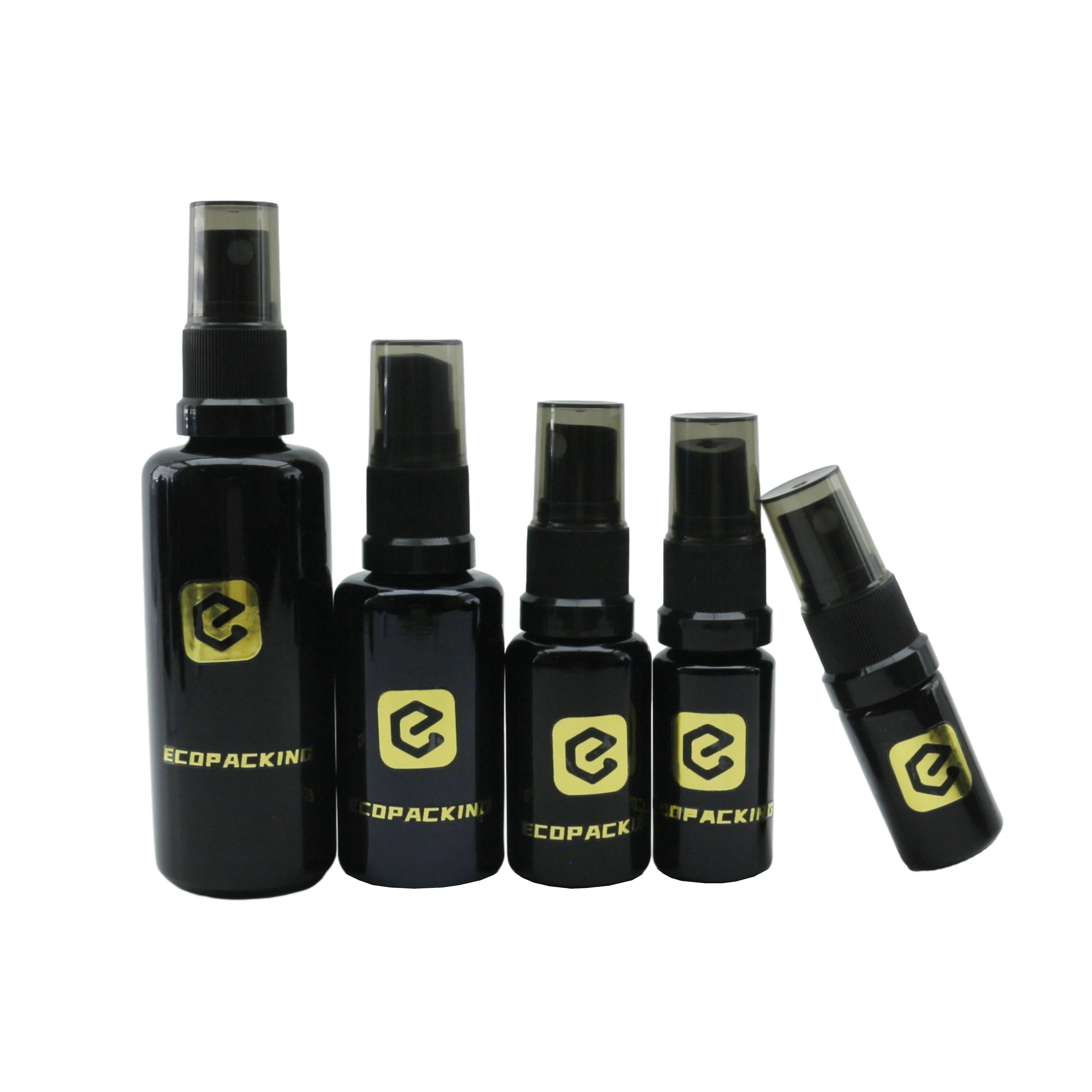 Luxury Body Spray Glass Bottle Packaging 5ml 10ml 15ml 20ml 30ml 50ml 100ml 200ml Uv Black Perfume Bottle - 图片 5
