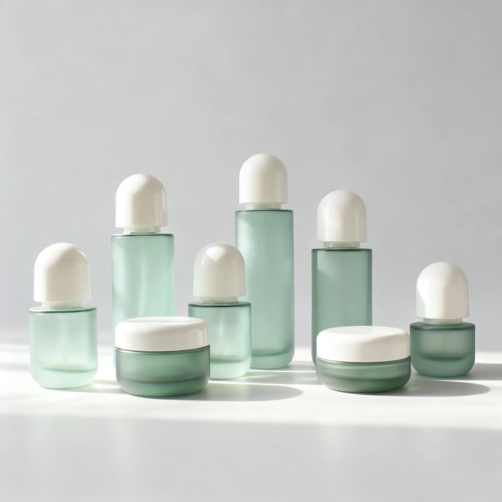 Custom Cream Jar Glass Lotion Pump Bottle 120ml 100ml 50ml 30ml Luxury Cosmetic Glass Bottle Packaging Set Skincare Bottles - 图片 7