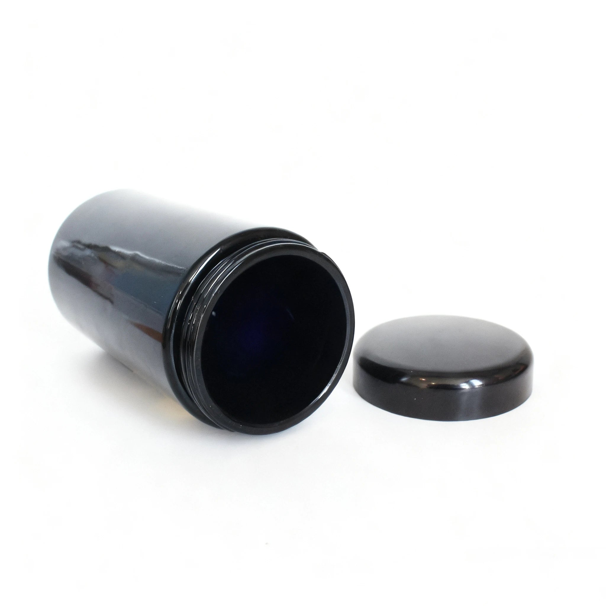 8oz 16oz 32oz 250ml 500ml 1000ml UV Black Dark Violet purple Glass Jar with ABS Bakelite Lid for dry flower loose tea - 图片 4