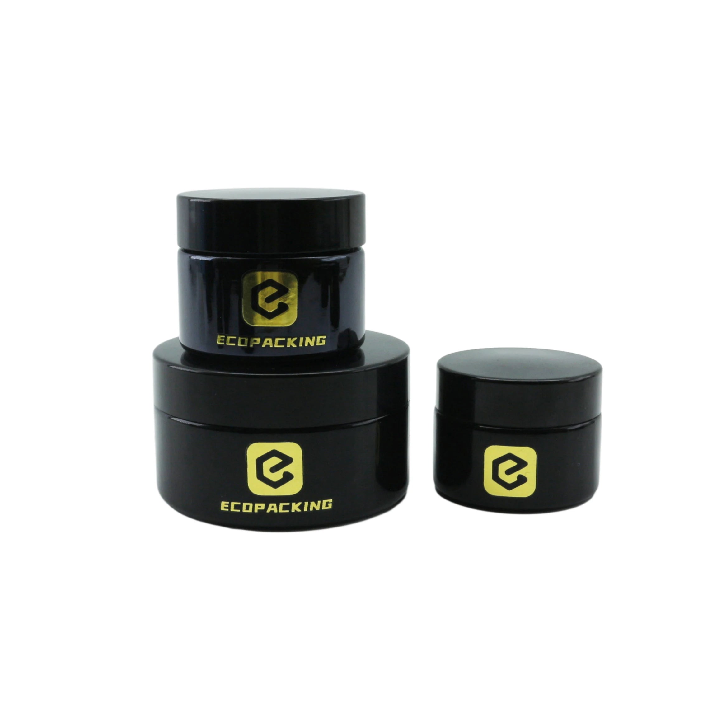 Wholesale Empty Uv Black Glass Cream Jar Cosmetic Face Cream Glass Container - 图片 4
