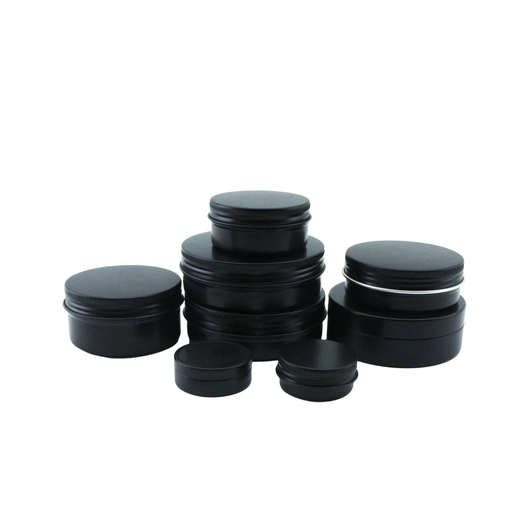 5g 15g 30g 50g 60g 80g Matte Black Custom Round Cosmetic/candle/candy Metal Tins Round Aluminium Tin Boxes/containers/jars - 图片 3