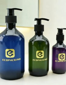 Custom 16 oz Handwash Dispenser Bottle Plastic Amber PET Plastic Hair Oil Shampoo Pump Bottles