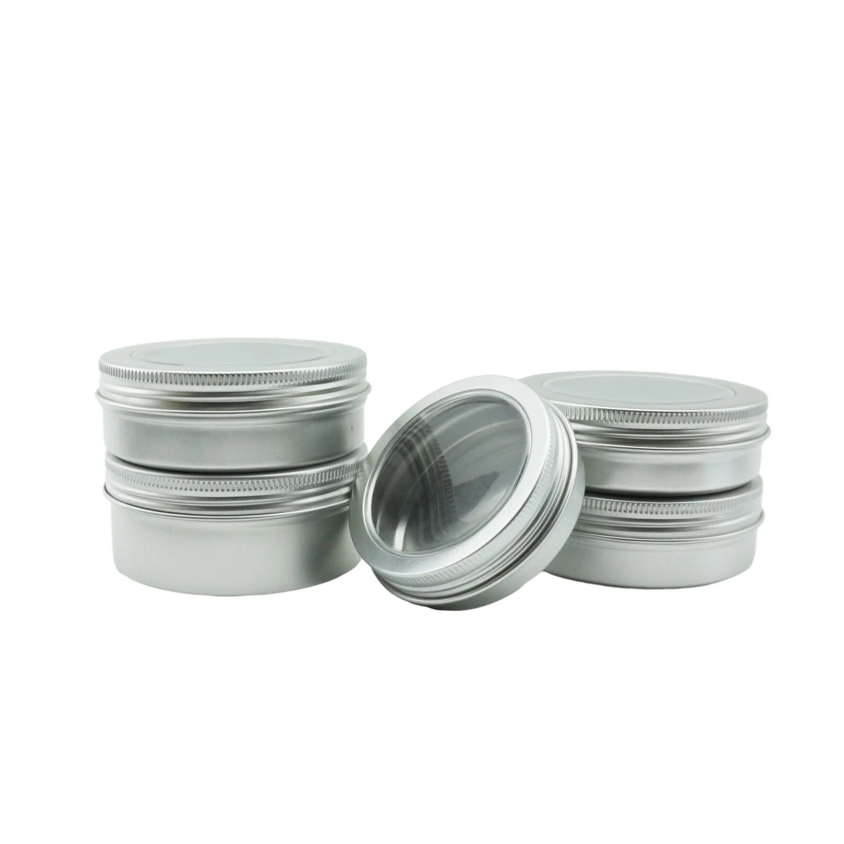Window Top clear Cap Aluminum Tea Tin Jar with Screw on Lid Food Grade for Saffron Spice Metal Package Round - 图片 2