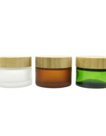 Bamboo Packaging Cosmetic 5G 15G 30G 50G 100G Face Cream Jar Lip Scrub Mask Clear Frosted Bamboo Lid Glass Jar Bamboo Cream Jar
