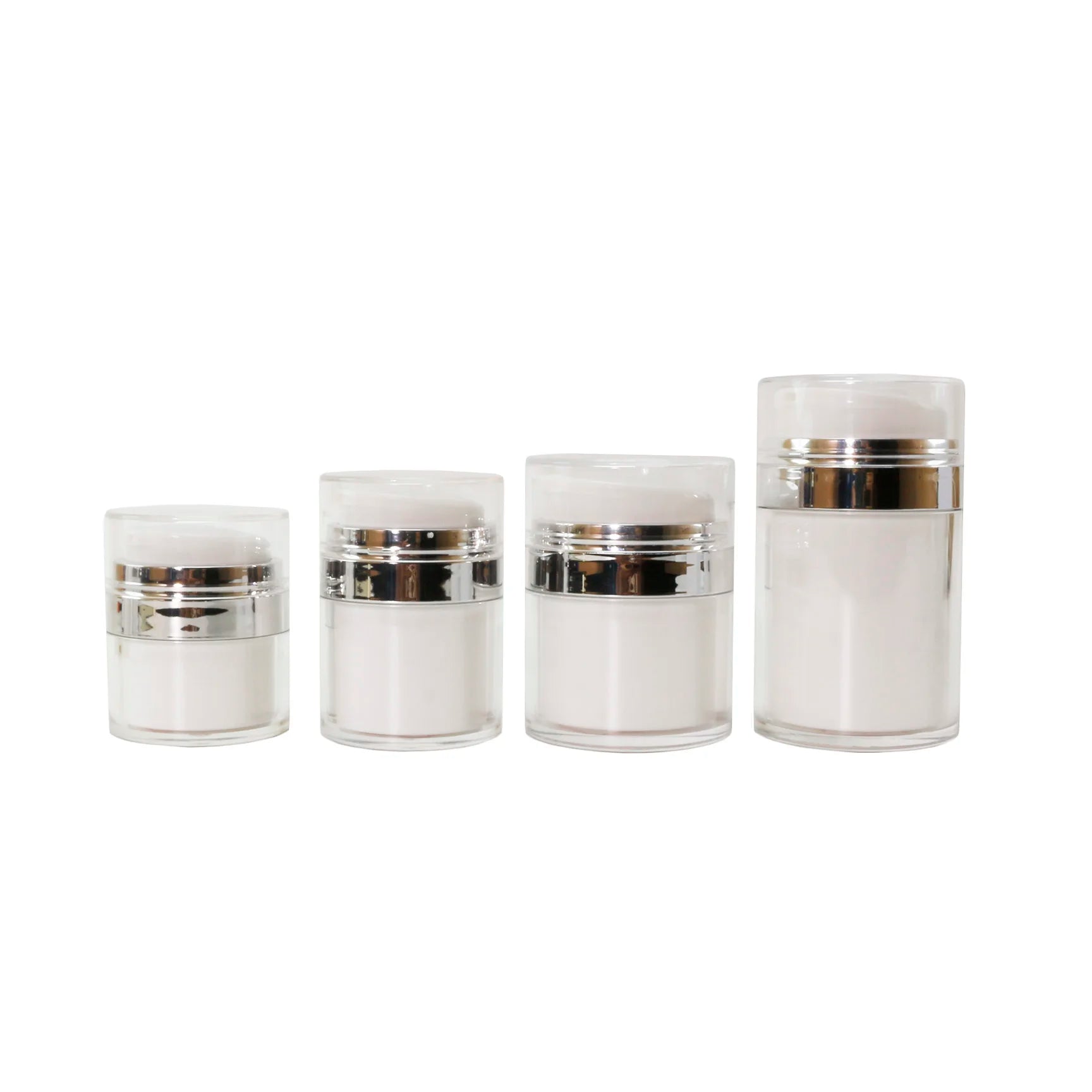 New Luxury 15ml 30ml 50ml Press Airless Cosmetic Facial Packaging Plastic Airless Pump Cream Jar
