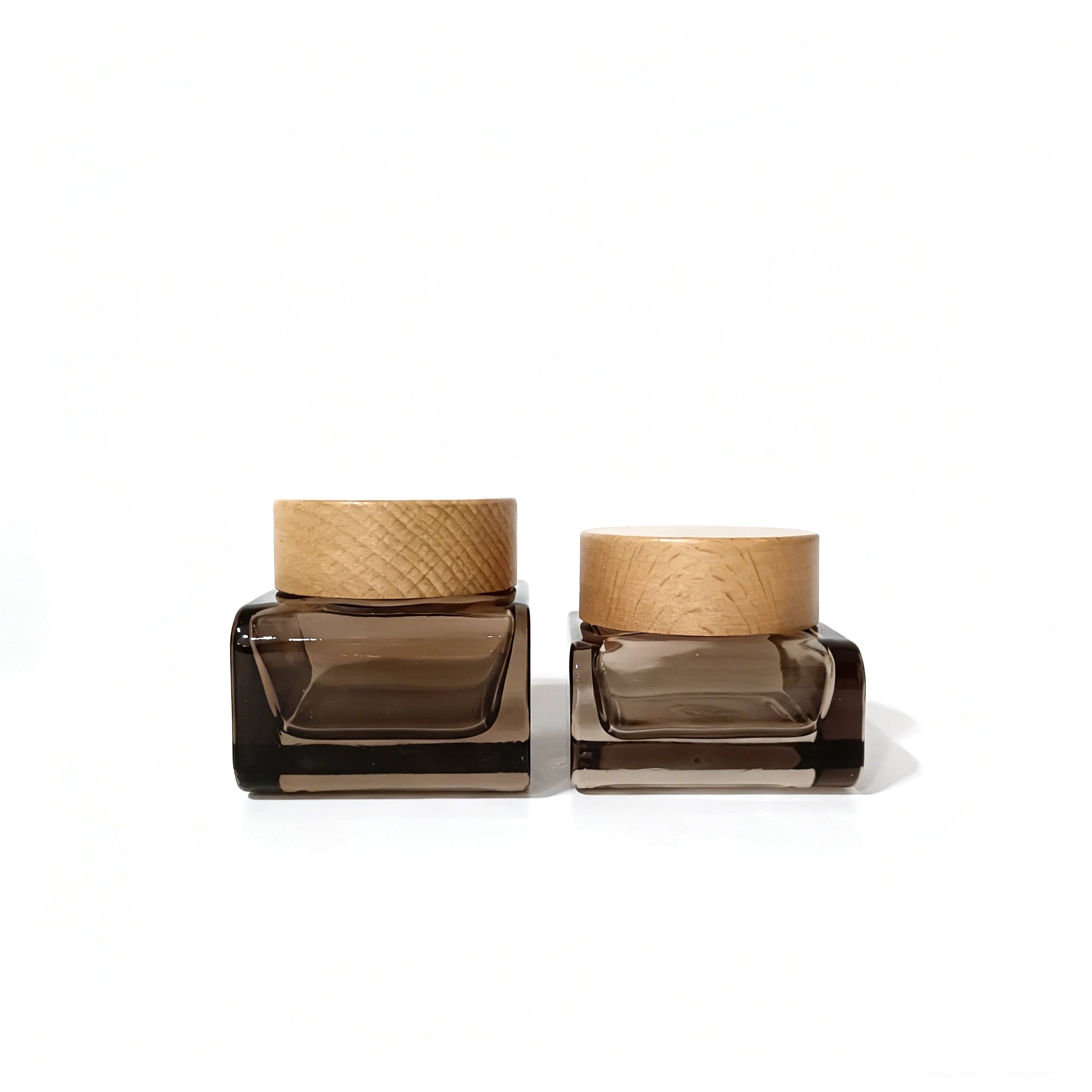 30g 50g Skincare Packaging Glass Face Cream Jar 30ml 50ml 100ml 120ml Lotion Pump Serum Oil Cosmetic Glass Bottle with Wood Lid - 图片 2