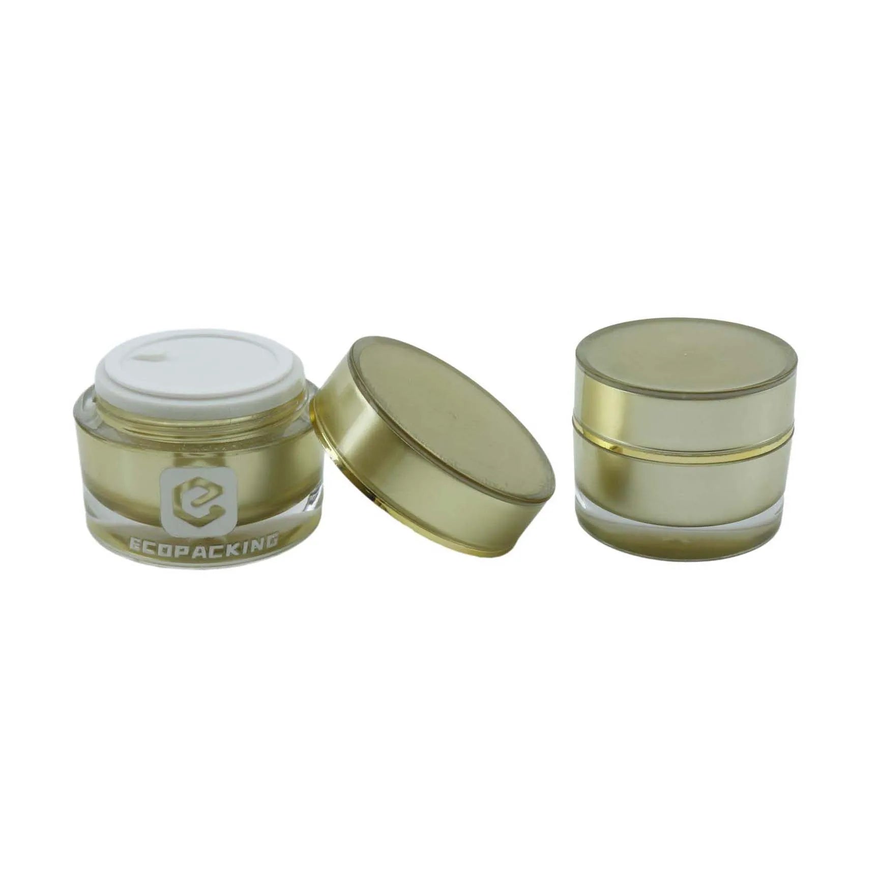 Empty Gold Acrylic Jar Skincare Plastic Cosmetic Face Cream Plastic Jars With Lids - 图片 4