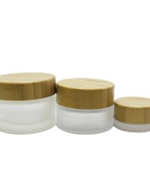 Jars Frosted Cosmetic Glass with Bamboo Lid 50g Frosted Clear Selective Packaging Cosmetic Packing Eye Cream,face Cream Round
