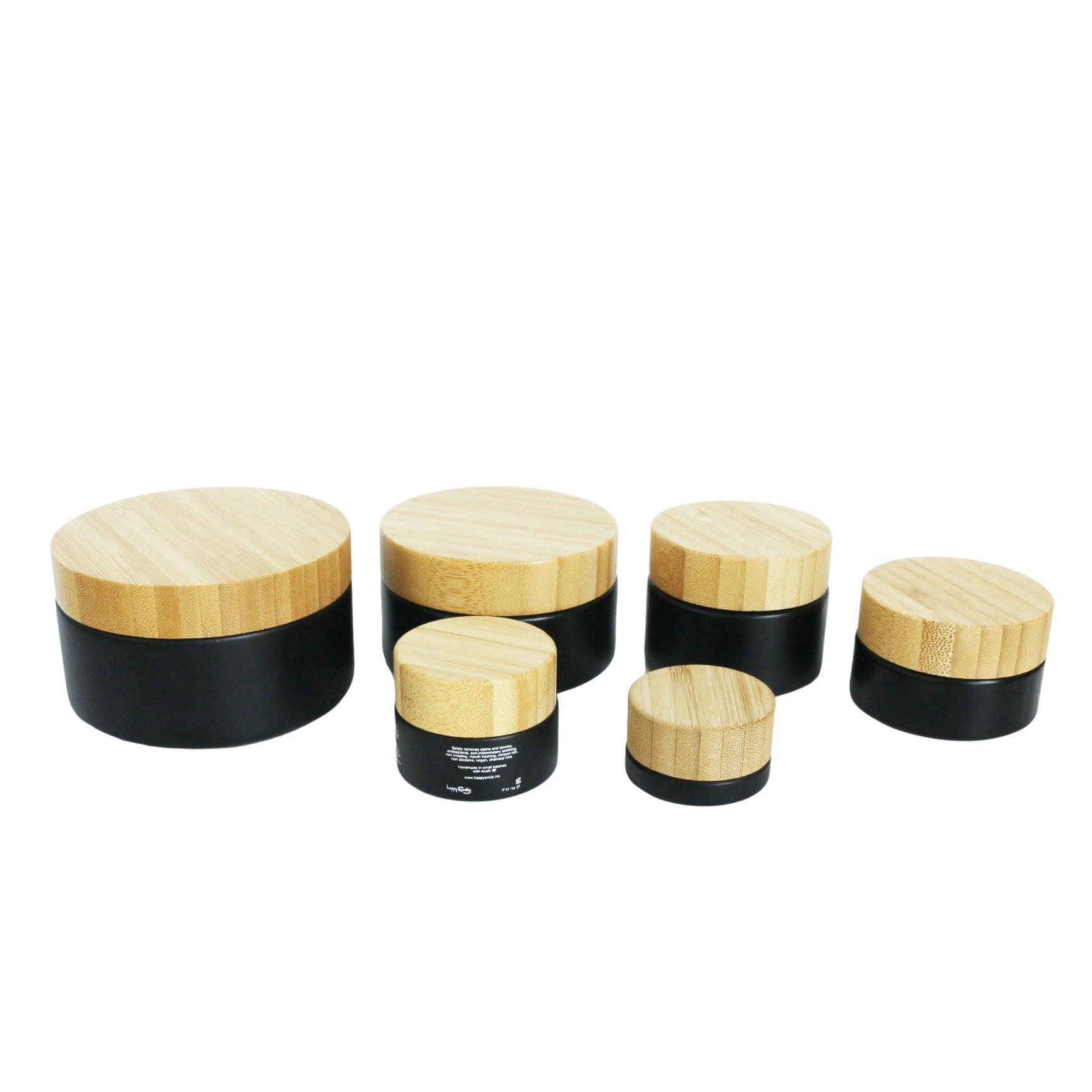 Matte Black Luxury Cosmetic Glass Cream Candle Jar with Bamboo Lid for Lip Balm Body Scrub Packaging 15ml 30ml 50ml - 图片 5