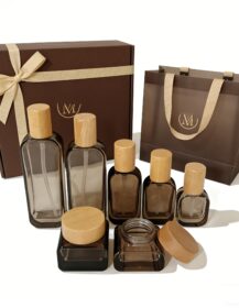 30ml 50ml 100ml 120ml Glass Cosmetic Glass Lotion Pump Bottles and 30g 50g Cream Jars Set for Skincare Packaging