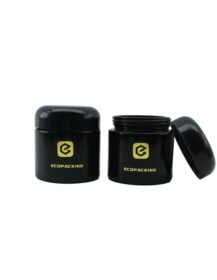 50ml 50g UV Dark Black Violet Glass Jar Arc Lid Shape Screw Cap Sealing High Grade Cosmetics Facial Cream Carton