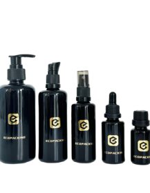 5ml 10ml 15ml 20ml 30ml 50ml 100ml 200ml Black UV Dark Violet Glass Bottle Cosmetic Lotion Essential Oil Dropper Bottle