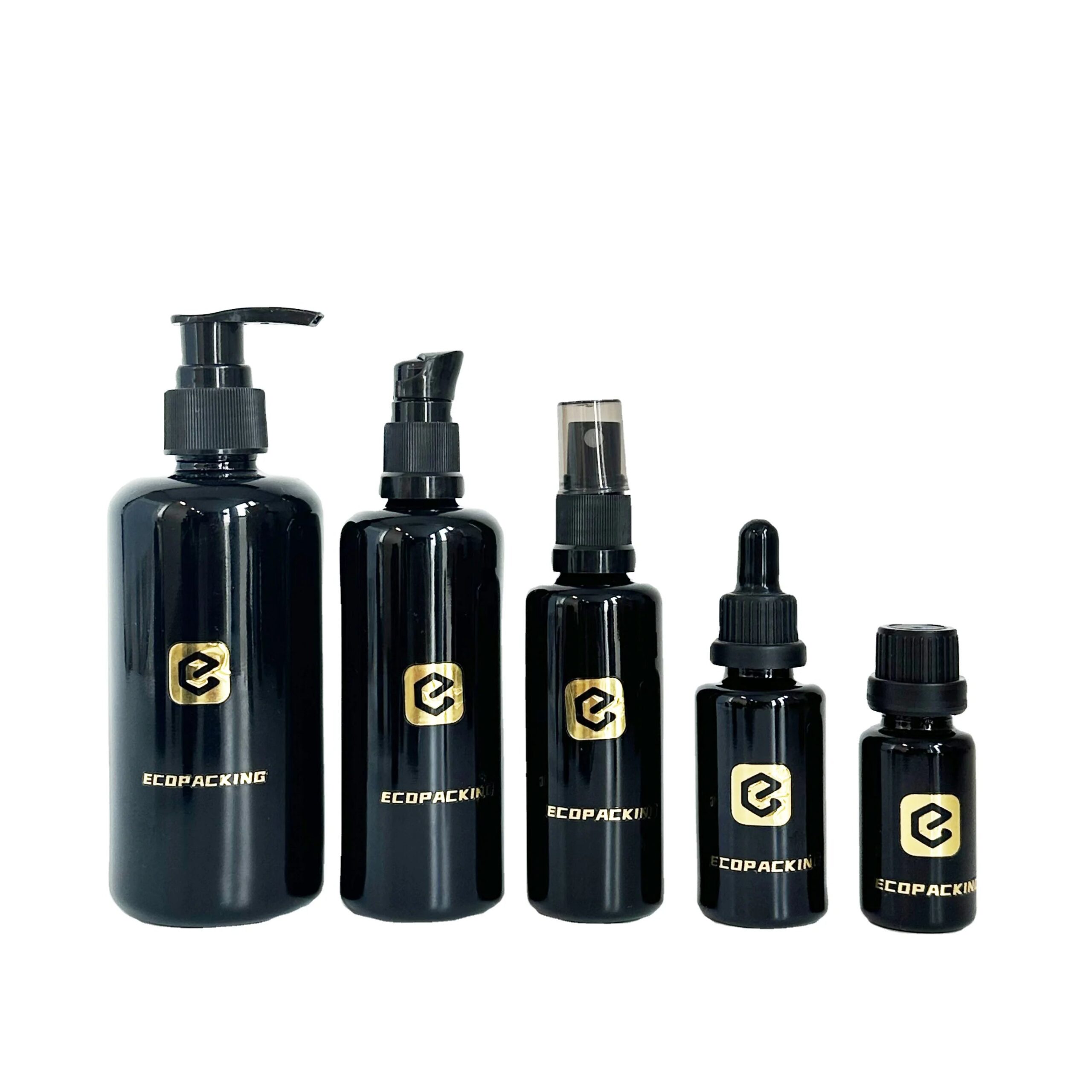 5ml 10ml 15ml 20ml 30ml 50ml 100ml 200ml Black UV Dark Violet Glass Bottle Cosmetic Lotion Essential Oil Dropper Bottle