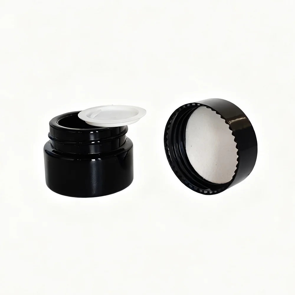 Custom Empty Wholesales Cosmetic 5ml 20ml 30ml 50ml 100ml 200ml UV Black Glass Jars for Cream with Lids M888 - 图片 5