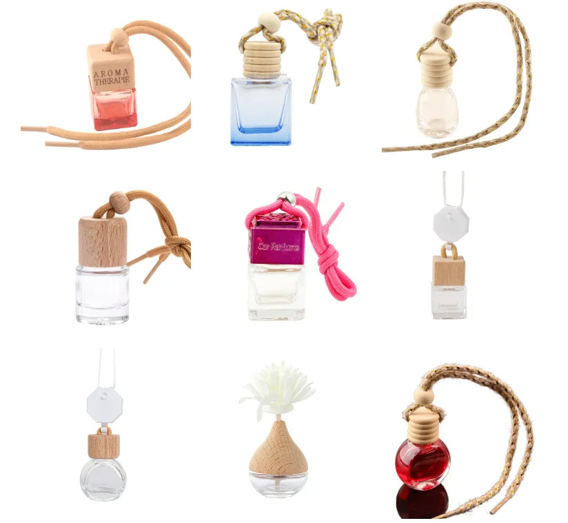 Custom 6ml 8ml Clear Glass Car Vent Empty Air Freshener Diffuser Perfume Oil Bottles With Metal Clip - 图片 7