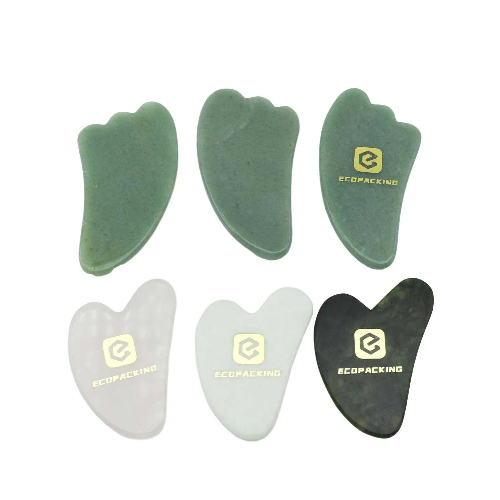 Rose Quartz Stone Facial Skin Caring Portable Guasha Tool Custom Logo Anti Aging Pink Crystal Face Jade Gua Sha Home Massager - 图片 4