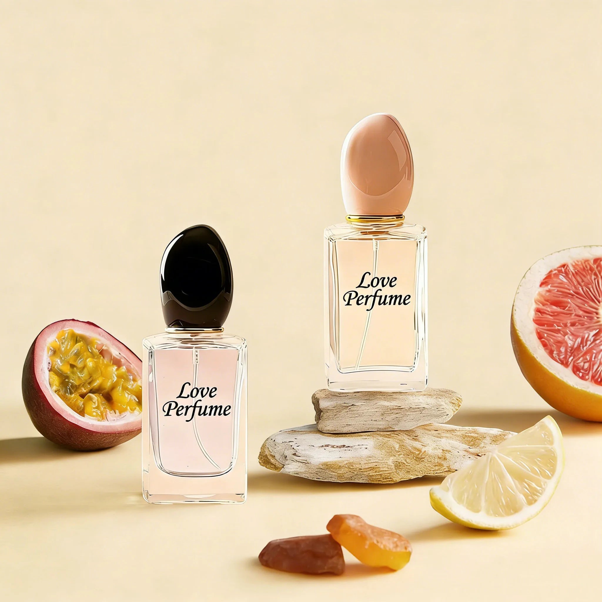 High-End 30ml Empty Pink Glass Perfume Bottle Cosmetic Packaging with Decorative Rose Gold Cap - 图片 4