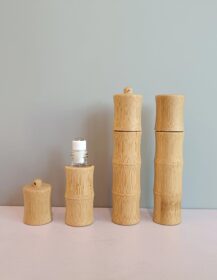 Eco-friendly Cosmetic Bamboo Roll on Essential Oil Empty 5ml 10ml Bamboo Roller Bottle