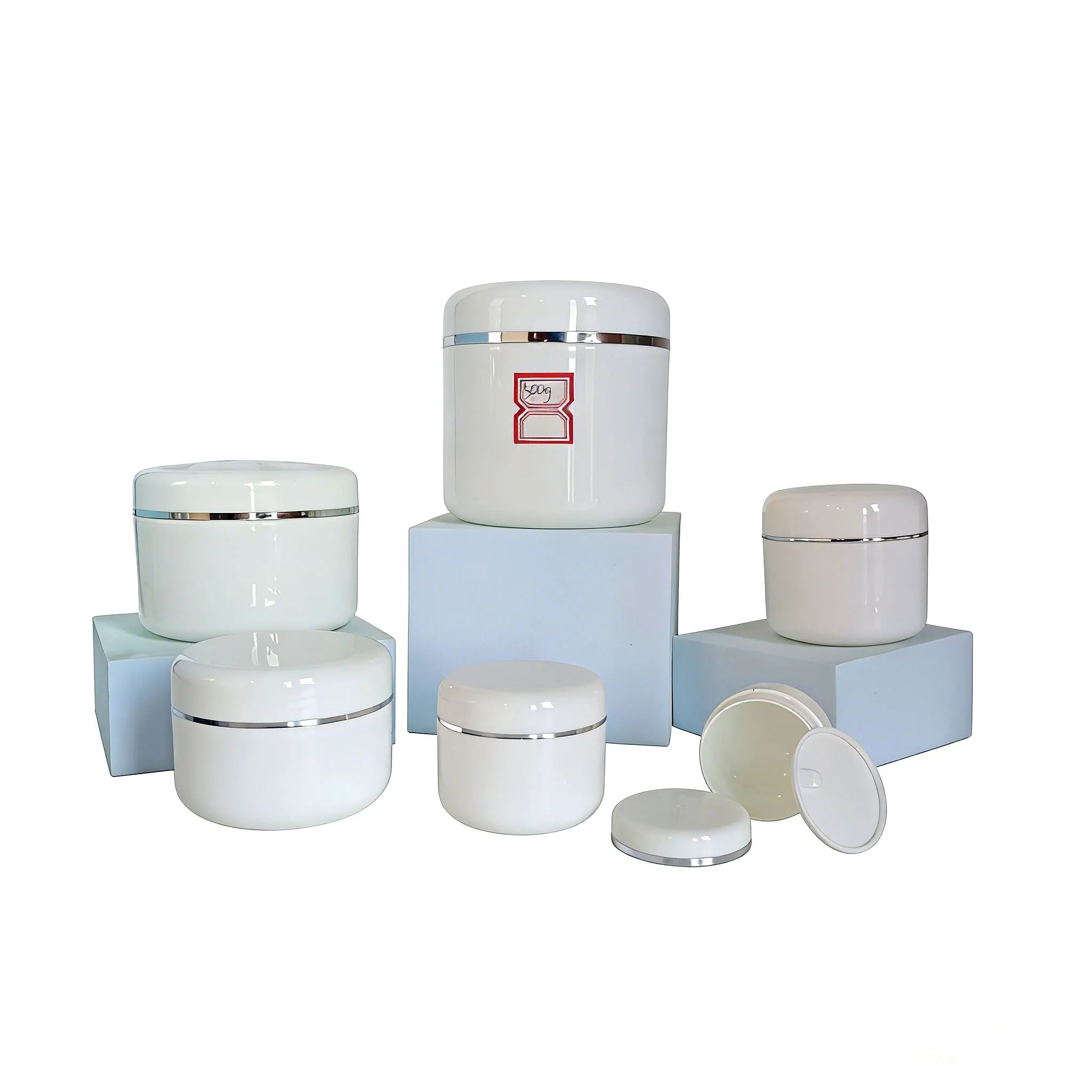 5ml 10ml 15ml 20ml 30ml 50ml 100ml 150ml 200ml 250ml 500ml Plastic Cream Cosmetic PP Jars with Lids