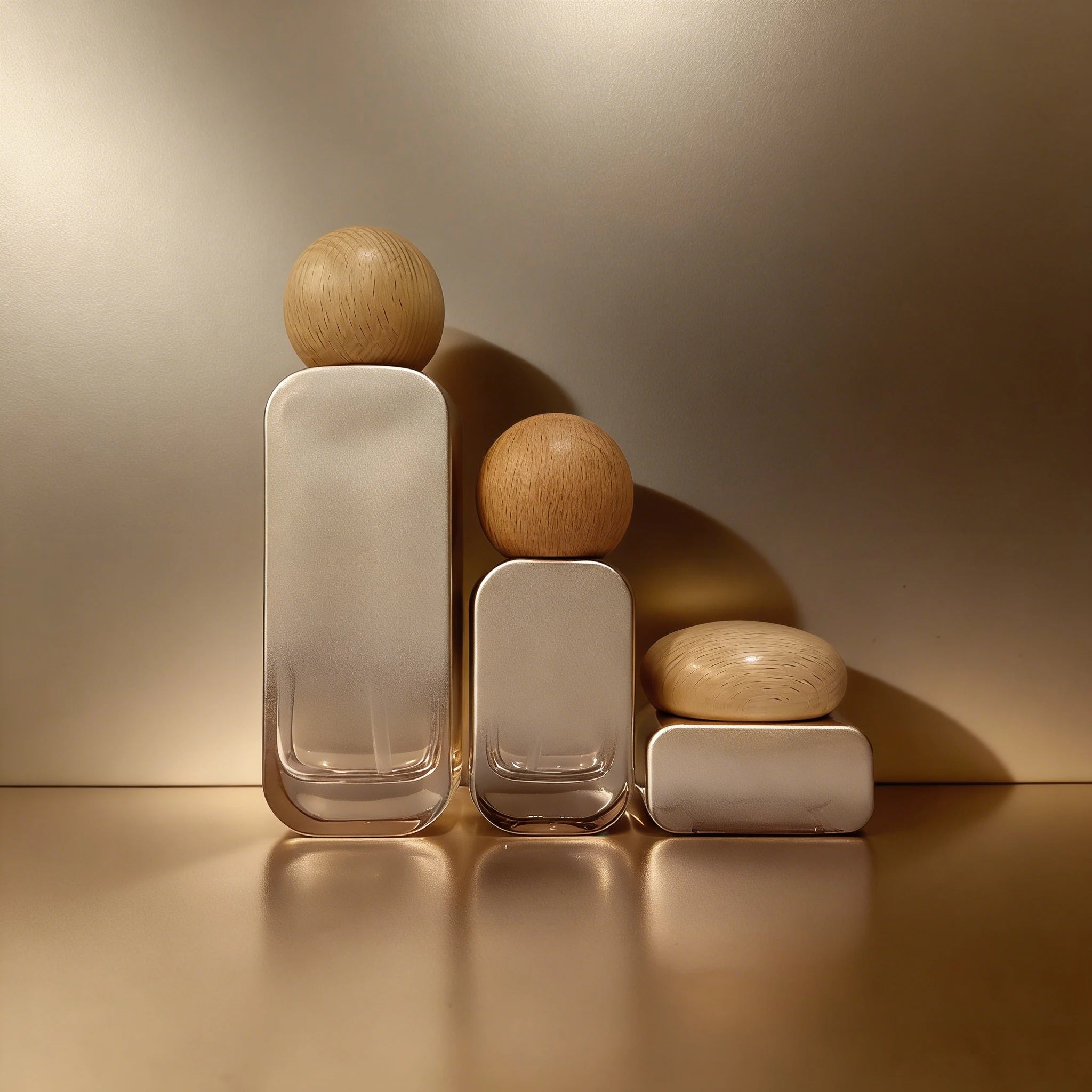 Cosmetic Packaging Set 20ml 30ml 50ml 100ml 120ml 100ml Luxury Glass Lotion Pump Bottle 30g 50g Square Cream Jar Skin Care Serum