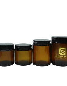 Empty Glass Jar 250ml 100ml 50ml 30ml 20ml 15ml 10ml 5ml Clear Amber Glass Candle Jar with Black Gold Aluminum Metal Lids