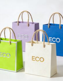 Eco Friendly Biodegradable Recyclable Paperboard Shopping Bag with Handle for Supermarket Retail Packaging and Gift Wrapping 88J