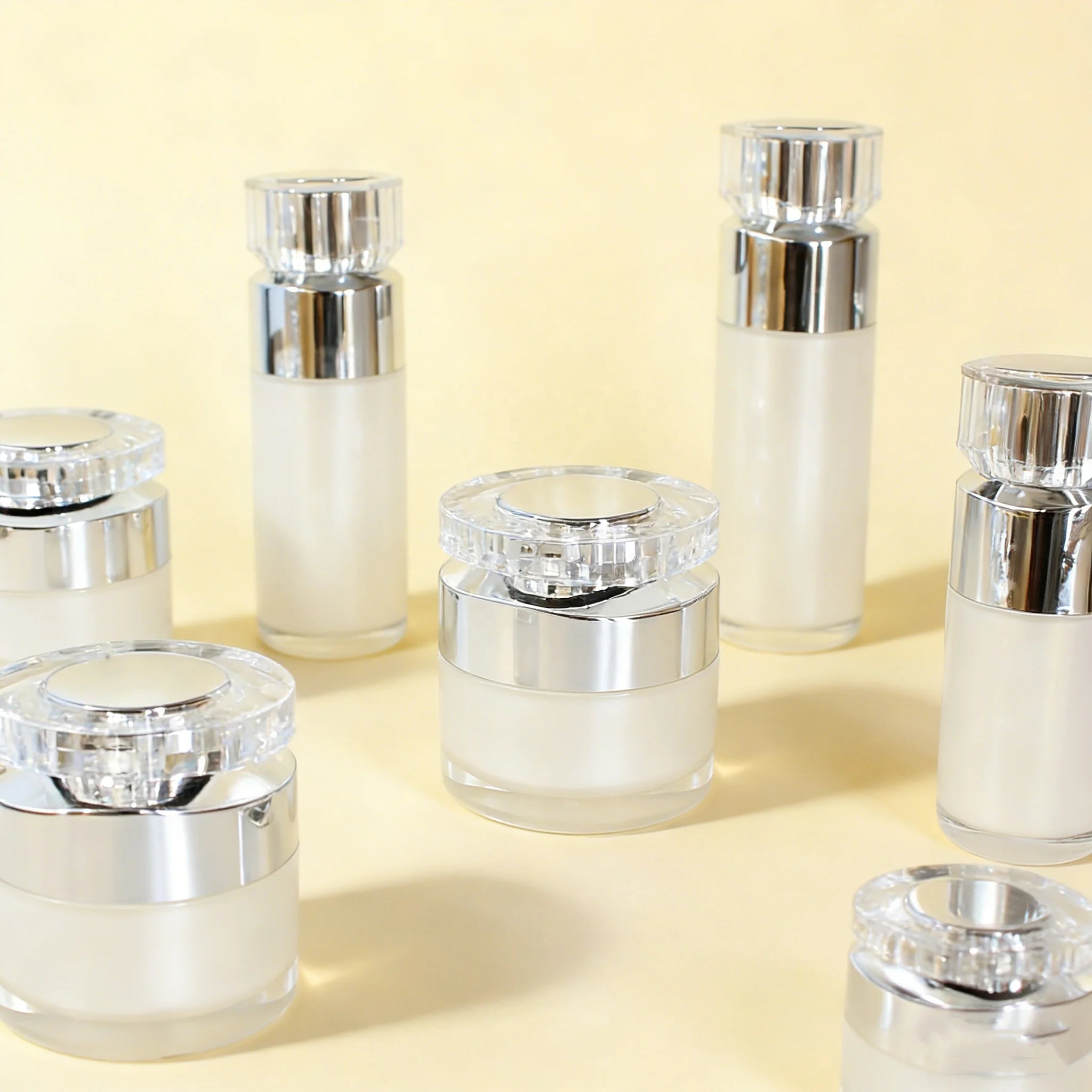 10g 15g 30g 50g Empty Luxury Cosmetic Cream Eye Serum Moisturizer Acrylic Jar with Lid Custom OEM - 图片 6