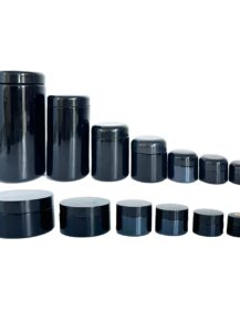UV Black Dark Violet Cosmetic Glass Jar with Lid 5ml to 1000ml Range for Body Butter Cream Hair Wax for Skin Care