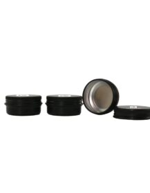 Empty Black Metal Salves Aluminium Tin Can Black Aluminum Jar