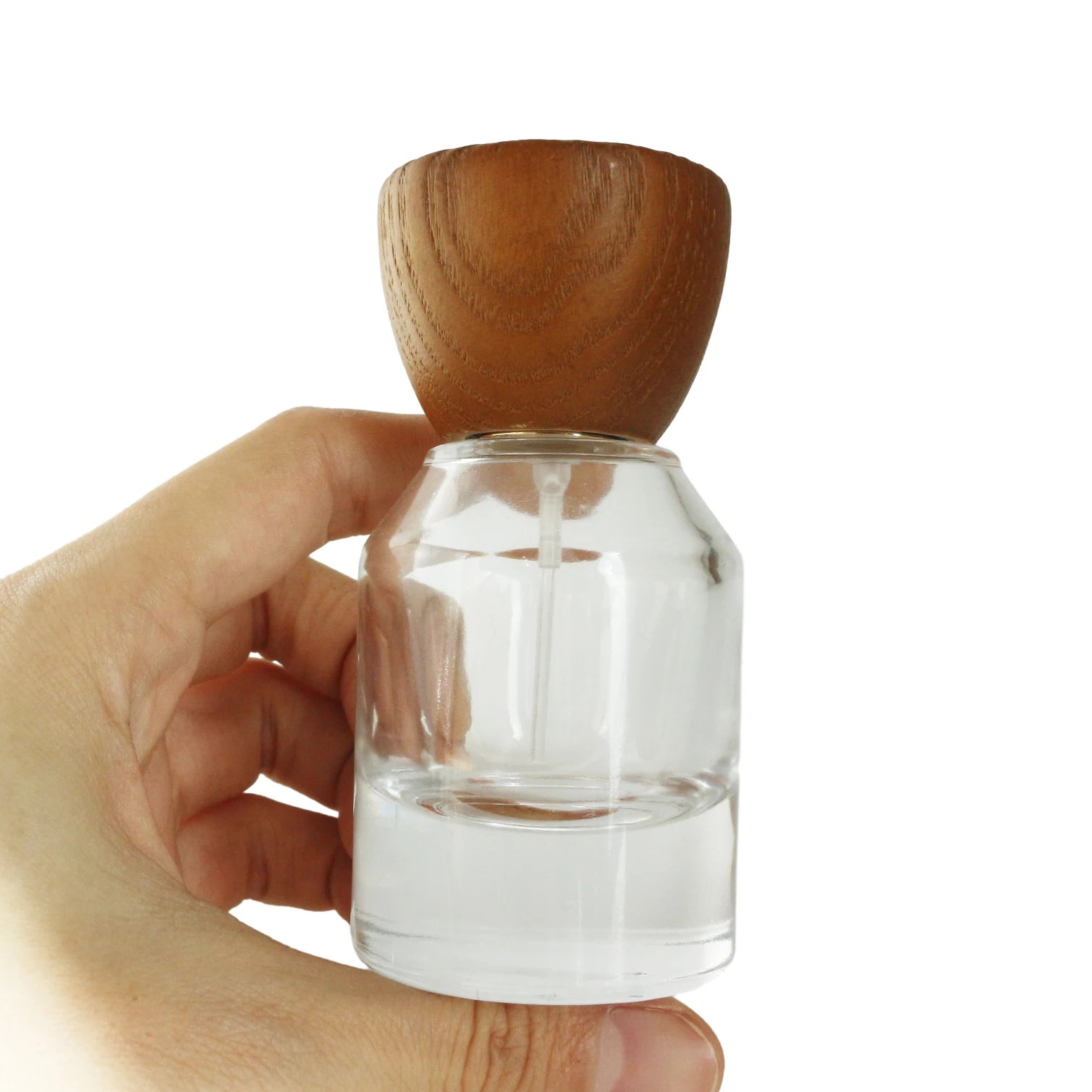 Luxury 30ml 50ml Walnut Wood Cap Custom Empty Perfume Bottle with Box Packaging Fine Mist Sprayer - 图片 4