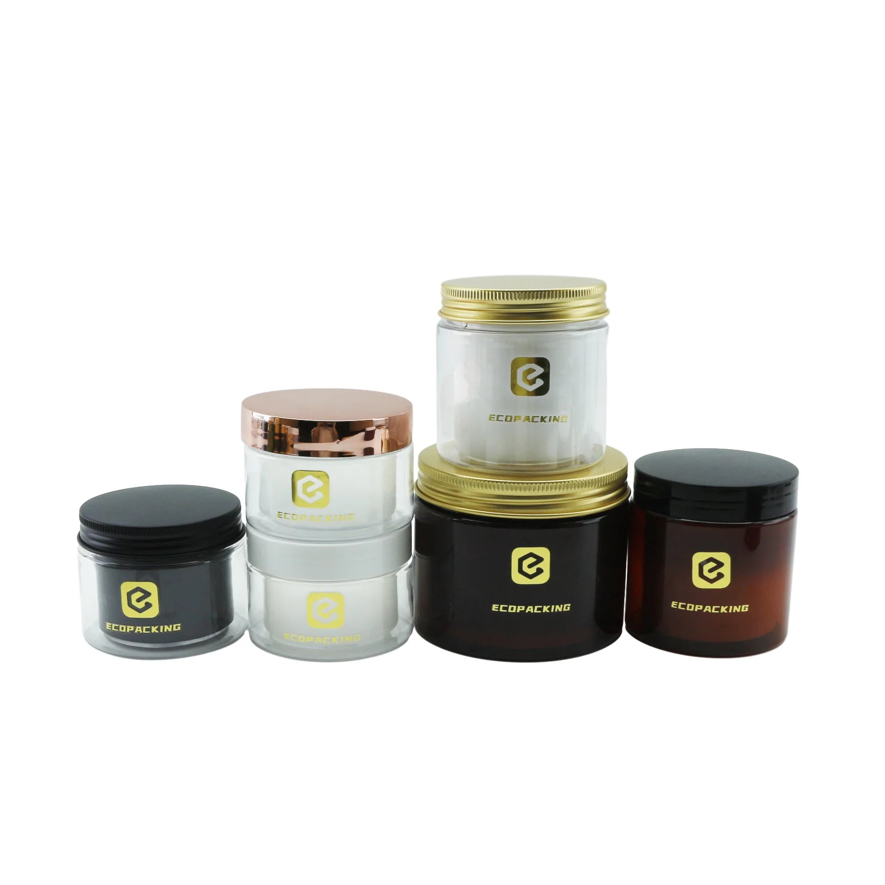 Luxury 15ml 30ml 50ml 100ml 250ml 8 oz Cosmetic Round Airtight Jar Face Cream Double Wall Plastic Jars With Lids