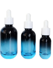 Luxury 10ml 30ml 50ml Thick Bottom Blue Glass Dropper Bottles for Skincare 1oz Cosmetic Toner Serum Container M888