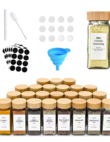 4oz 24pcs Square Glass Spice Jars Oem Low Price Glass Bottle for Spices Packing Set for Kitchen