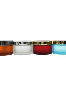Custom Luxury 200g 200ml Matte Frosted Empty Wide Mouth Cosmetic Body Butter Cream Glass Jars with Lids