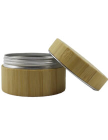 Custom Empty Bamboo Packaging Container Round 50ml Ointment Hair Face Cream Tin Aluminum Cosmetic Jars With Screw Lids