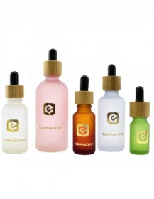 30ml 50ml 100ml Round Multi-Colored Cosmetic Glass Oil Bottle Dropper Skincare Packaging Custom Essential Oil Bottle