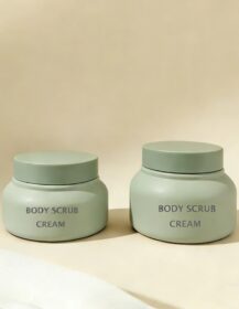 Screen Printed logo Empty Matte 200g 8 oz Body Cream Jar for Body Scrub 8oz Cosmetic Packaging