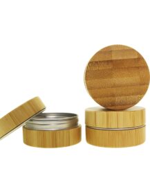 Wholesale Luxury Bamboo Aluminum Jar with Lid for Candle Wax Cosmetic Cream Packaging 5g 10g 15g 30g 50g 100g 200g