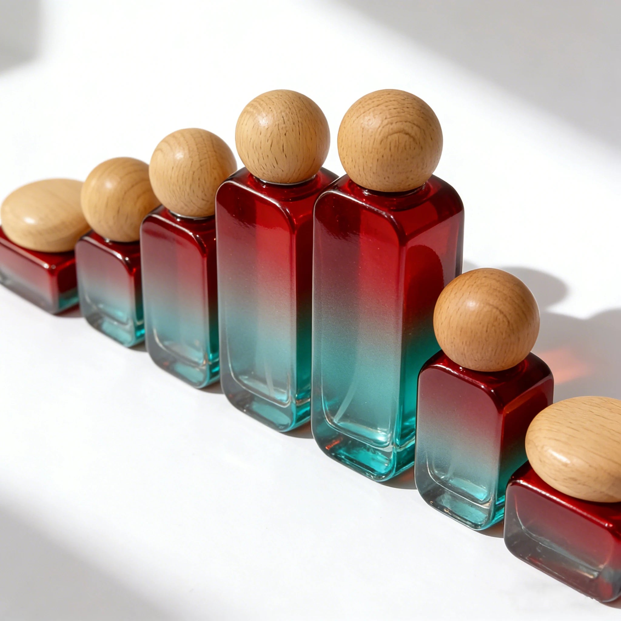 New Skincare Product Packaging Gradient Glass Bottle with Pump 30ml 50ml 100ml 30g 50g Cream Essence Set Glass Dispensing Bottle - 图片 6