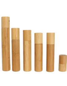 Eco-friendly 3ML 5ML 10ML 15ML Roller Ball Perfume Oil Bottle Wooden Bamboo Glass Roll on Bottle with Bamboo Lid and Rollers