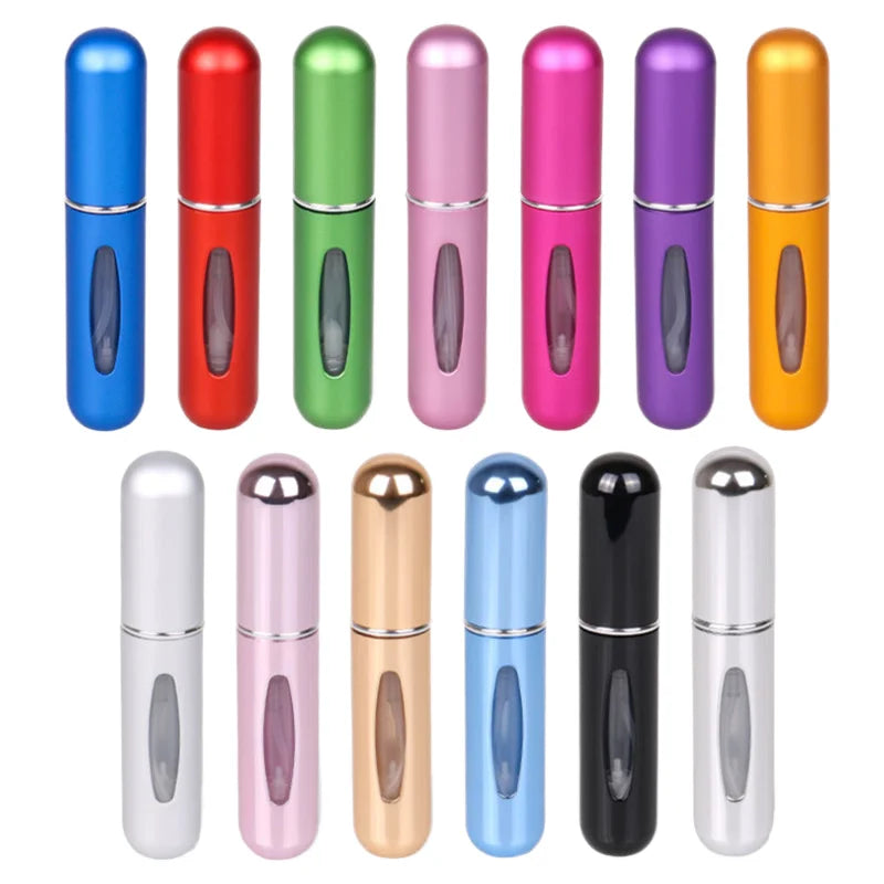 Empty Mini 5ml Portable Aluminum Perfume Spray Refill Travel Bottle with Pump Sprayer