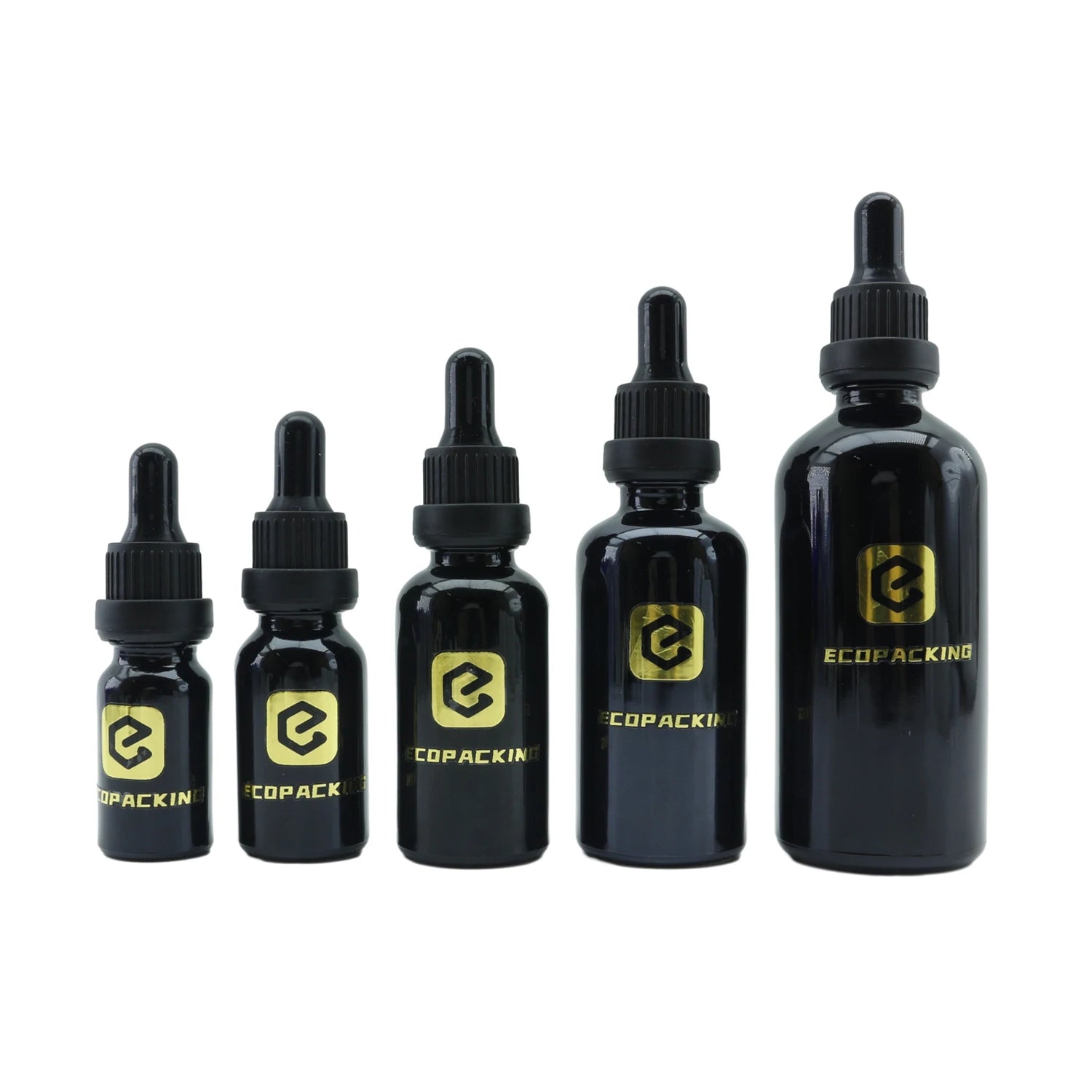Luxury Glass Body Oil Dropper Bottle Packaging 5ml 10ml 15ml 20ml 30ml 50ml 100ml Black Glass Perfume Bottle - 图片 2