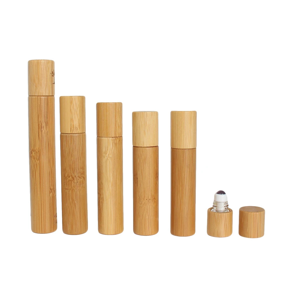 Luxury Empty Perfume Oil Roller Bottles 5ml 10ml 15ml Bamboo Roll on Bottle M888